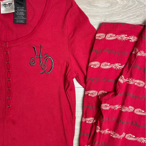 Harley-Davidson Red Pajamas Set Size Med - Picture 3 of 13